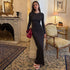 Women Autumn Long Sleeve round Neck Polka Dot Slim Fit Maxi Dress Casual Sheath Dress  DestGlow