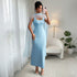 Women Clothing Summer Free Silk Scarf Cami Dress Elegant Slim Sheath Dress by Ragazza