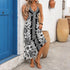 Ethnic Vacation Tropical Plant Printed Halter Dress by Ragazza