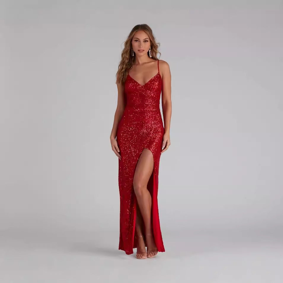 Sequin Sling Dress Summer Host Cocktail Sexy Prom Evening Dress by Ragazza