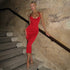 Elegant Women Clothing Slim Fit High Grade Satin Tube Top Halter Backless Red Dress Dress Women by Ragazza