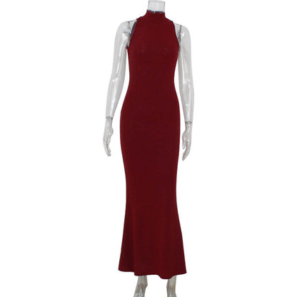 Arrival Sexy Party Red Carpet Dress Elegant Halter Sheath Fishtail Dress by Ragazza