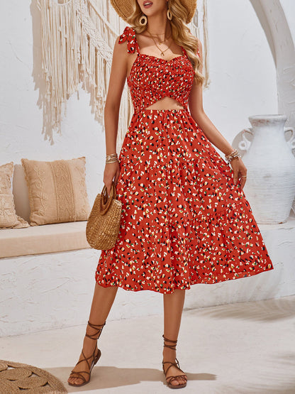 Women Clothing Spring Summer Printed Halter Dress Holiday Beach Dress by Ragazza