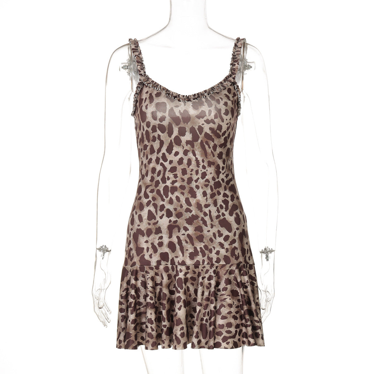 Women Clothing Summer Slim Fit Sexy Slip Dress Wooden Ear Printed Sheath Dress by Ragazza