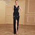 Popular Sexy V neck Split Sequined Sheath Slim Cocktail Evening Dress by Ragazza