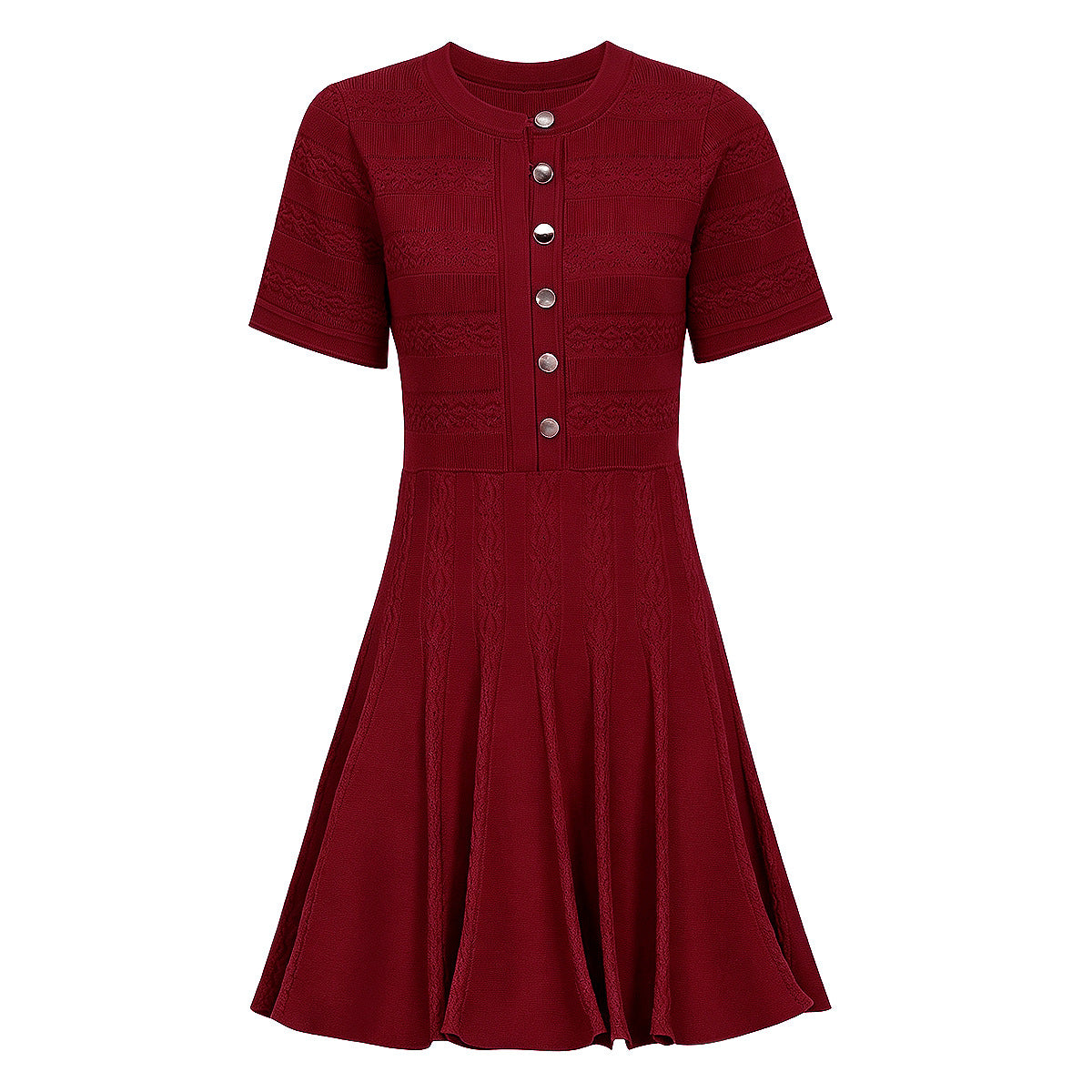 Summer Fashionable Knitted Heavy Industry Slim Fit Slimming Short Sleeve Dress for Women  DestGlow