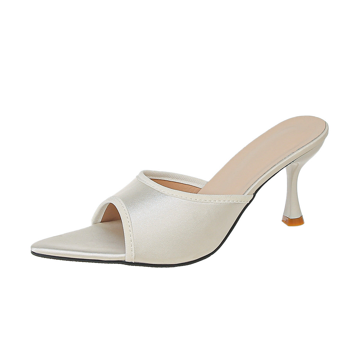 Sexy Pointed High Heel Slippers Women Simple Pointed Fish Mouth Open Toe Stilettos Shoes  DestGlow