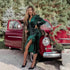 Early Spring Women Clothing Velvet Christmas V neck Slim Sexy Long Sleeve Dress by Ragazza