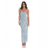 Cocktail Goddess Women Embroidered Floral Sequined Evening Dress Tube Top Fishtail Group Slim Dress by Ragazza