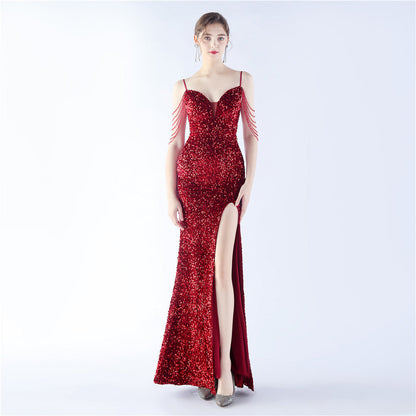 Velvet Bottom Handmade Sequin Craft Beads Sequ Dress by Ragazza