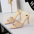 Ultra High Heel Lace Sexy Open Toe Pointed Slip on Stiletto Heel Elegant Lace up Women Slippers  DestGlow