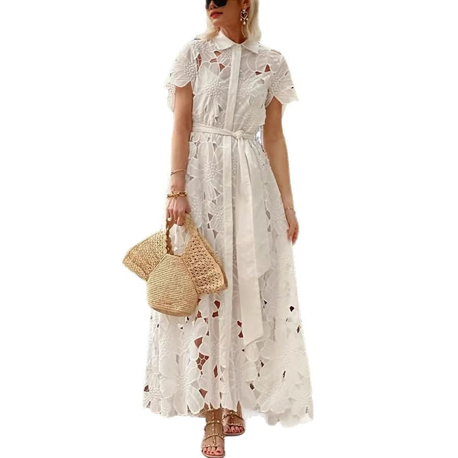 Summer Casual Lace Cardigan Single Breasted Dress Women by Ragazza
