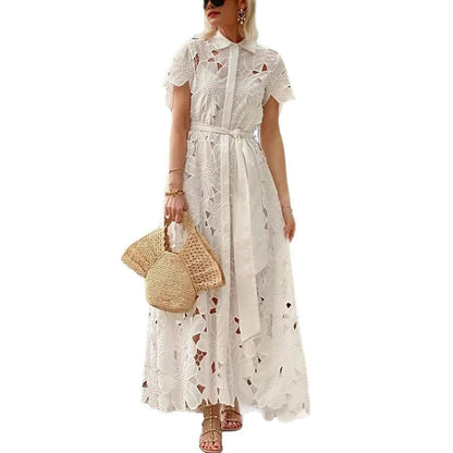 Summer Casual Lace Cardigan Single Breasted Dress Women by Ragazza