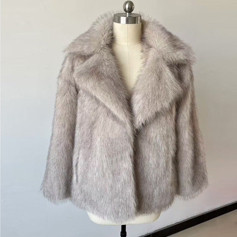 Thickened Autumn Winter Fur Coat Fluffy Dyed Tip Fox Fur Fur Coat Women Loose Leather Fur Coat by Ragazza