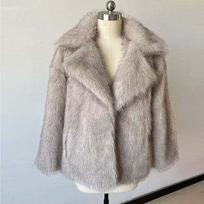 Thickened Autumn Winter Fur Coat Fluffy Dyed Tip Fox Fur Fur Coat Women Loose Leather Fur Coat by Ragazza