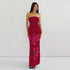 Women Clothing Summer Personalized Printed off Neck Tube Top Backless Tied Dress by Ragazza