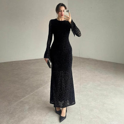 Women Clothing round Neck Lace See through Sexy Backless Slim Fit Dress by Ragazza