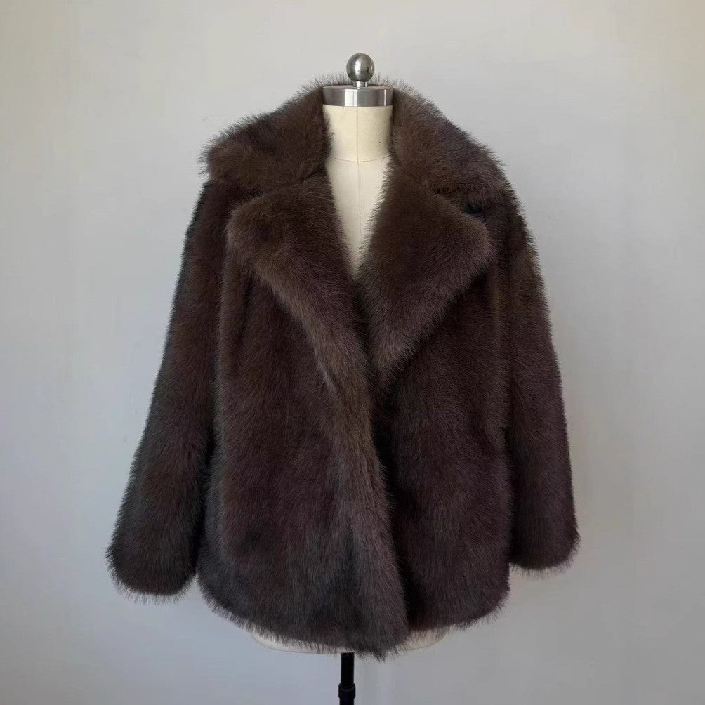 Thickened Autumn Winter Fur Coat Fluffy Dyed Tip Fox Fur Fur Coat Women Loose Leather Fur Coat by Ragazza