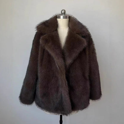 Thickened Autumn Winter Fur Coat Fluffy Dyed Tip Fox Fur Fur Coat Women Loose Leather Fur Coat by Ragazza