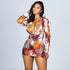 Printed Special Women Clothing Fitted Waist Pleated Hip Dress Swing Collar Long Sleeve Street Sexy Dress by Ragazza