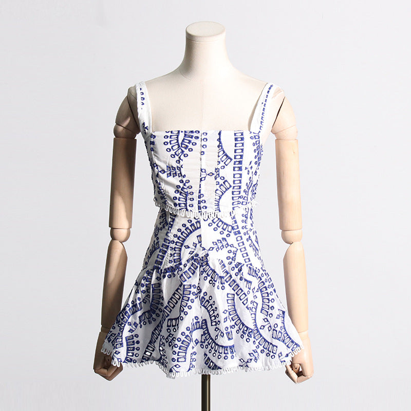 Summer Sexy Sexy Tassel Strap Top High Waist Skirt Two Piece Set by Ragazza