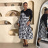 Stitching Houndstooth Spring Autumn All Match Long Sleeve Women Dress by Ragazza