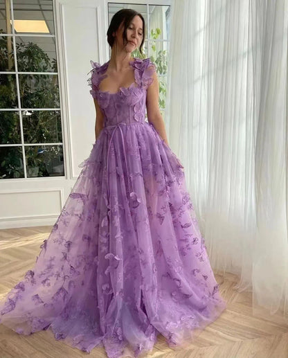 Women Wedding Dress Tulle Spaghetti Straps Sleeveless High Slit Bridal Party Beach Dress by Ragazza