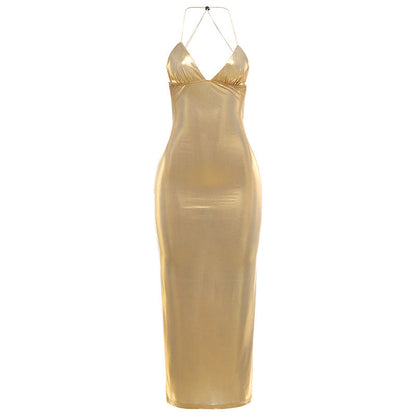 Autumn Winter Women Clothing Trend Sexy Halter V neck Slim Butterfly Dress for Women by Ragazza