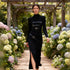Turtleneck Solid Color Dress Spring High Grade Long Sleeve Split Metal Decorative Dress Women 