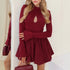 Women Clothing Autumn Winter Long Sleeve Sexy Cutout Short Sexy Dress by Ragazza