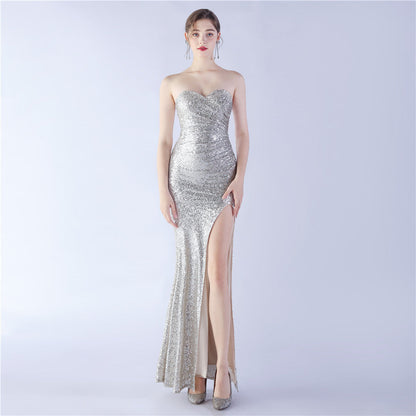 Heavy Industry Shrink Fold Wrinkle Craft Simple Retro Tube Top Evening Dress by Ragazza
