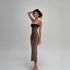 Lace Stitching Tube Top Sling Leopard Sequined Party Dress Maxi Dress by Ragazza