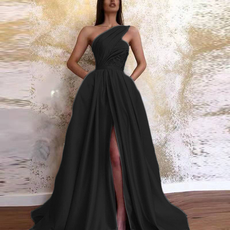 Spring Sexy Split Shoulder Dress Maxi Dress Evening Dress Women  DestGlow