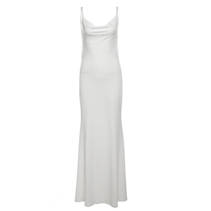 Summer Women Clothing Sexy Socialite Strap Backless Lace Maxi Dress  DestGlow
