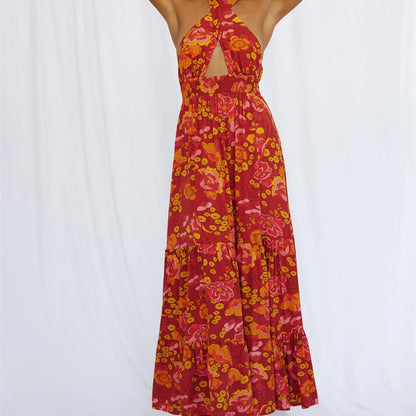 Women Dress Sexy Halter Backless Holiday Jumpsuit Beach Dress by Ragazza