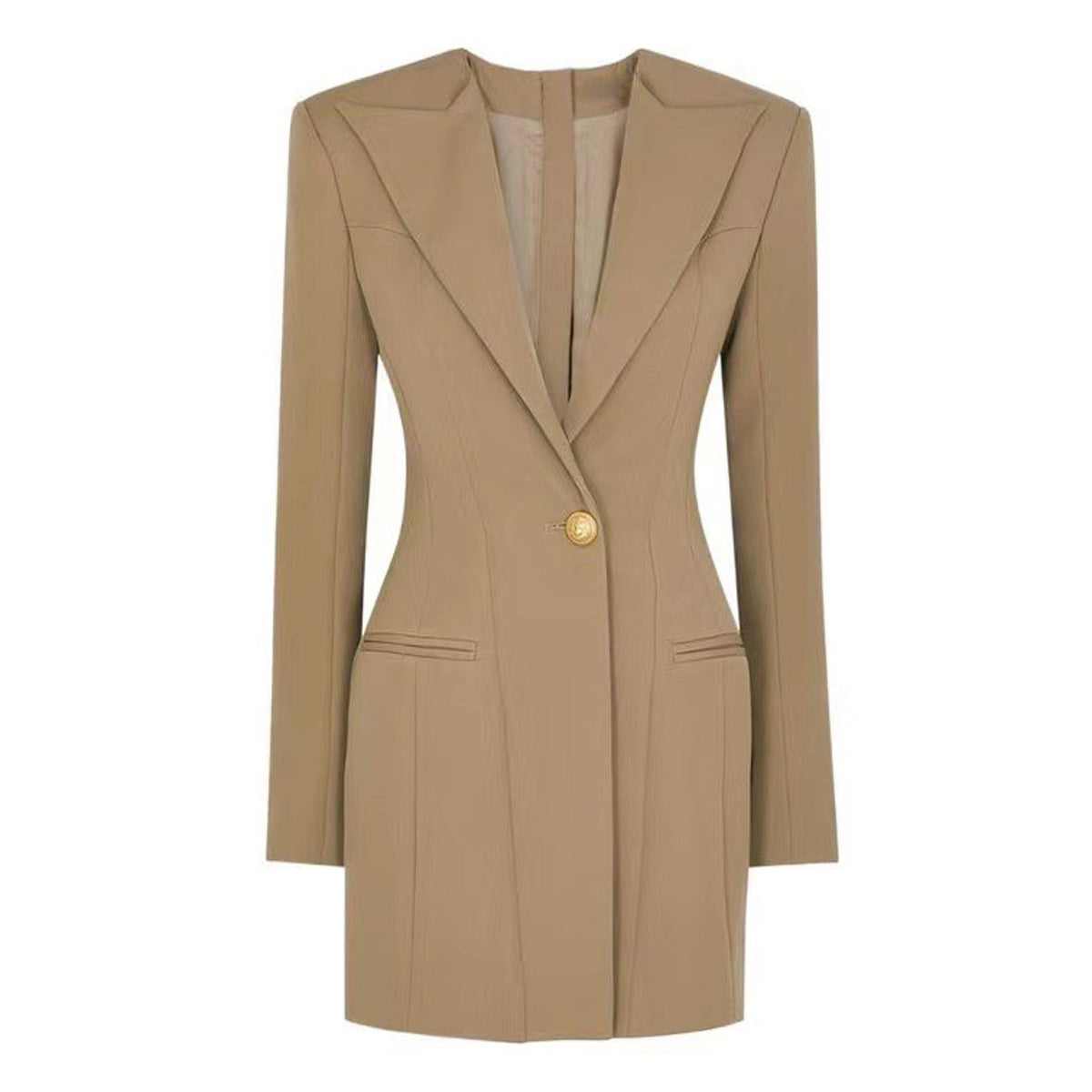 Spring Autumn High Solid Color Long Sleeve Slim Fit Office Ladies Business Dress Women by Ragazza