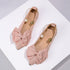 Metal Buckle Shallow Mouth Pumps Women Autumn Cloth Bow Pearl Four Seasons Work Shoes  DestGlow