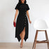 Women Clothing Elegant Irregular Asymmetric Hem Side Fastener Decoration Dress by Ragazza