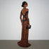 Fall Women Clothing Sexy off the Shoulder Hollow Out Cutout Backless Leopard Print Slim Fit Long Sleeved Dress  DestGlow