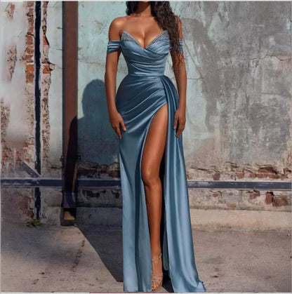 Women Clothing Trailing Sexy Rhinestone Tube Top High Split Cocktail Evening Dress Dress by Ragazza
