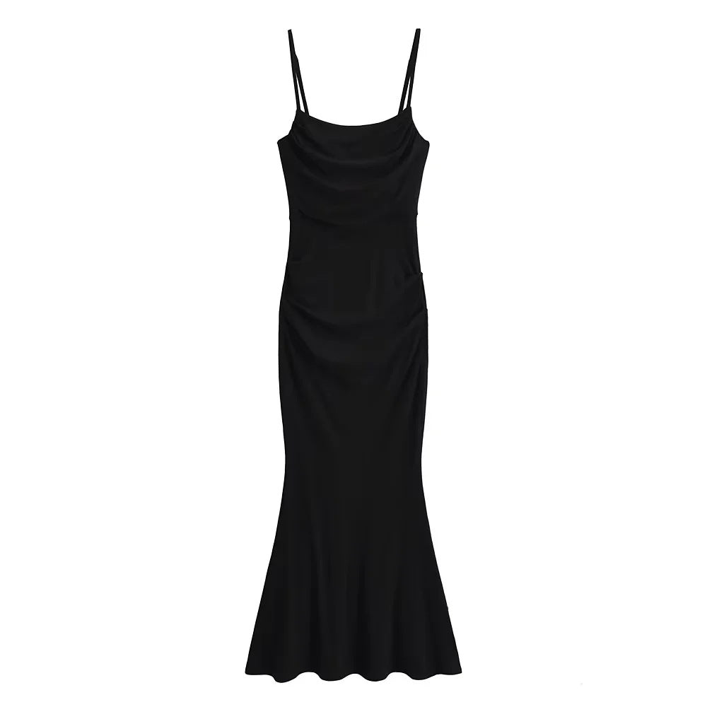 Sexy Sexy Pleated Boning Corset Strap Dress Summer Waisted Slim Fit Package Hip Dress by Ragazza