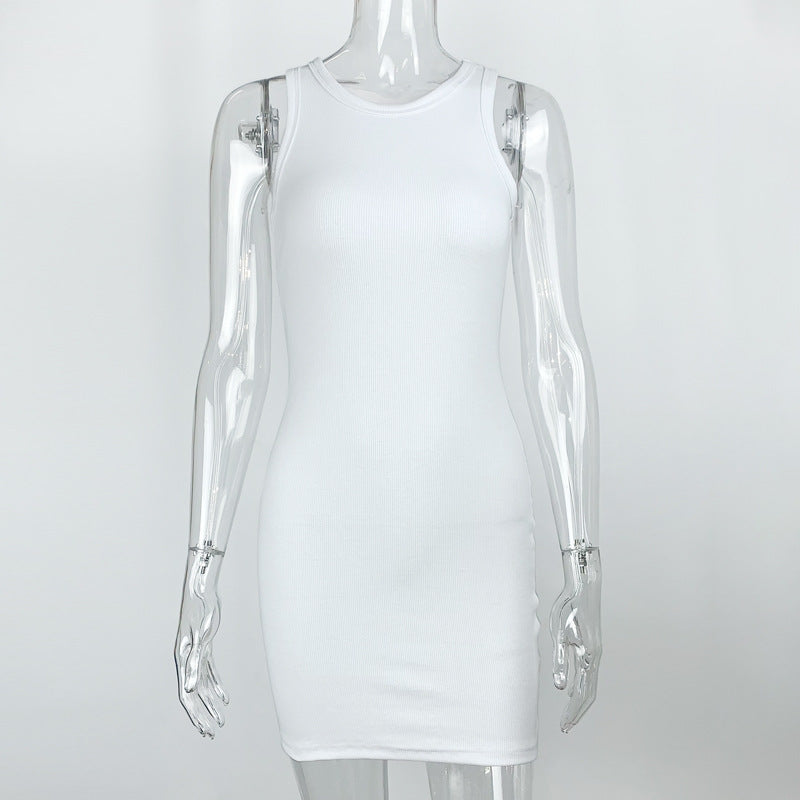 Summer Women Thread Sleeveless Sexy Hip Simple Slim Vest Dress by Ragazza
