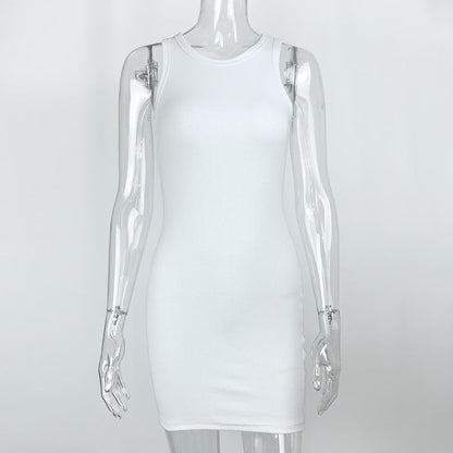 Summer Women Thread Sleeveless Sexy Hip Simple Slim Vest Dress by Ragazza