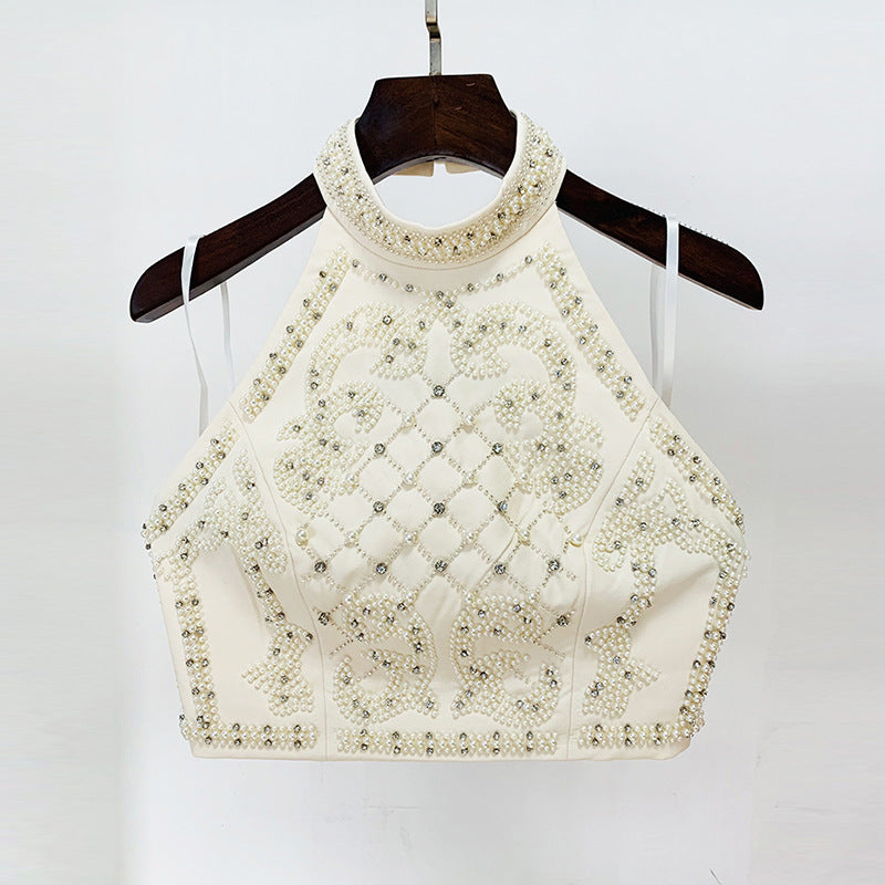 Goods Stars Heavy Industry Beads Diamond Metal Sheet Halterneck Vest Top Dress by Ragazza