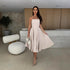 Women Clothing Women Clothing Summer Solid Color Wrapped Chest Midi Dress by Ragazza