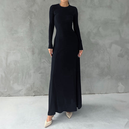 Women Clothing Autumn Elegant Long Sleeve Narrow Maxi Dress by Ragazza