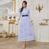 Dress Elegant Maxi Dress Solid Color Mesh High Waist A Line Dress by Ragazza