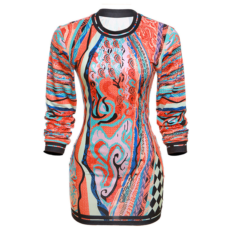 Fall Women Clothing Sexy Long Sleeve Hollow Out Cutout High Waist Slim Fit Slimming Short Dress by Ragazza