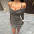 Autumn Winter Evening Dress Sexy Tube Top Halter Mesh Thin Glittering Hip Dress by Ragazza