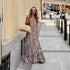 Leopard Print Printed V neck Halter Backless Sexy Cami Dress by Ragazza